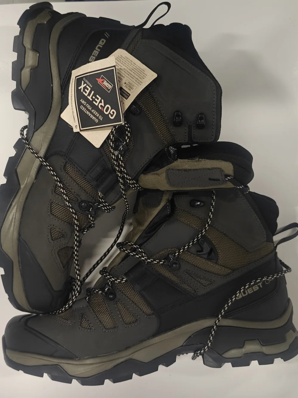 Salomon Quest 4 GTX Gore-Tex Hiking Boots Green Waterproof Men's 10